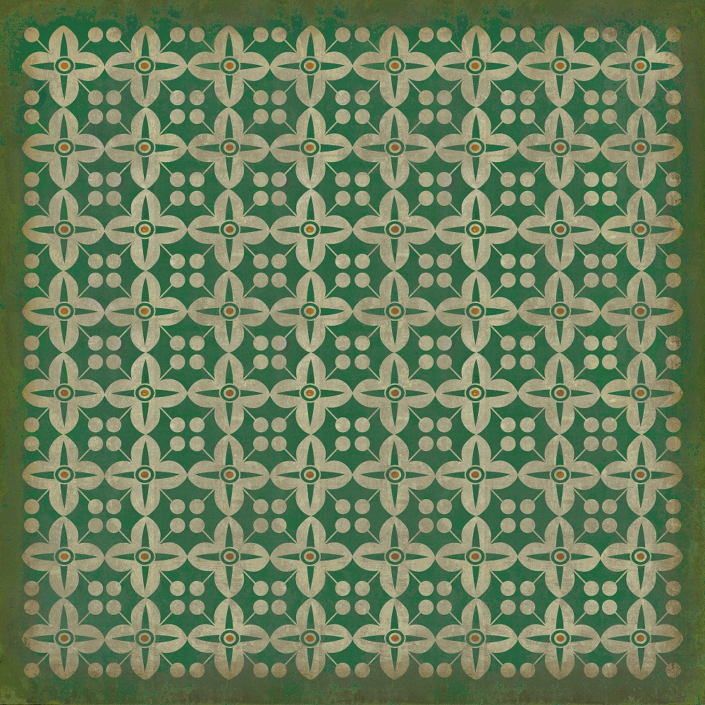Classic Pattern 3 The Emerald City (distressed) - vinyl floor cloth sizes 84x84, 96x96, 120x120