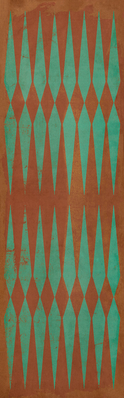 Classic Pattern 8 The River Styx - vinyl floor cloth sizes 24x77, 30x96, 26x83, 36x115