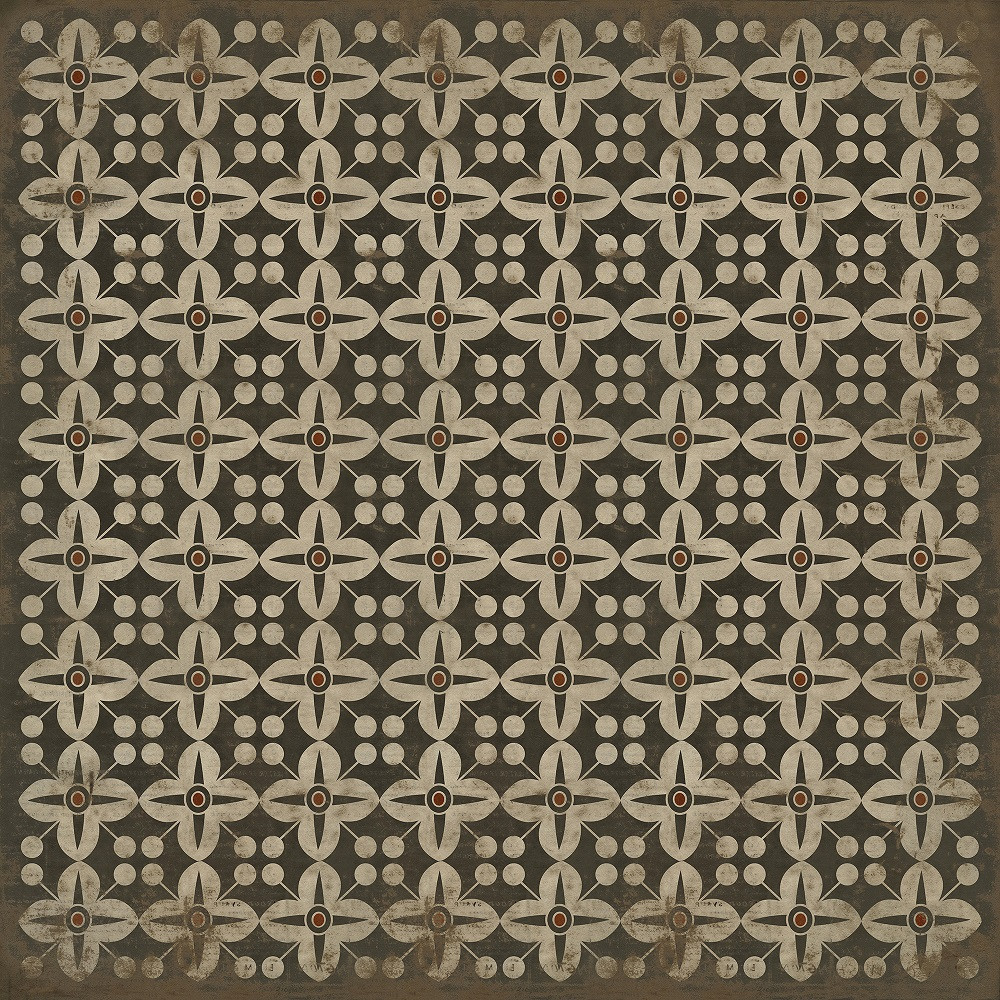 Classic Pattern 3 Oz (distressed) - vinyl floor cloth sizes 84x84, 96x96, 120x120