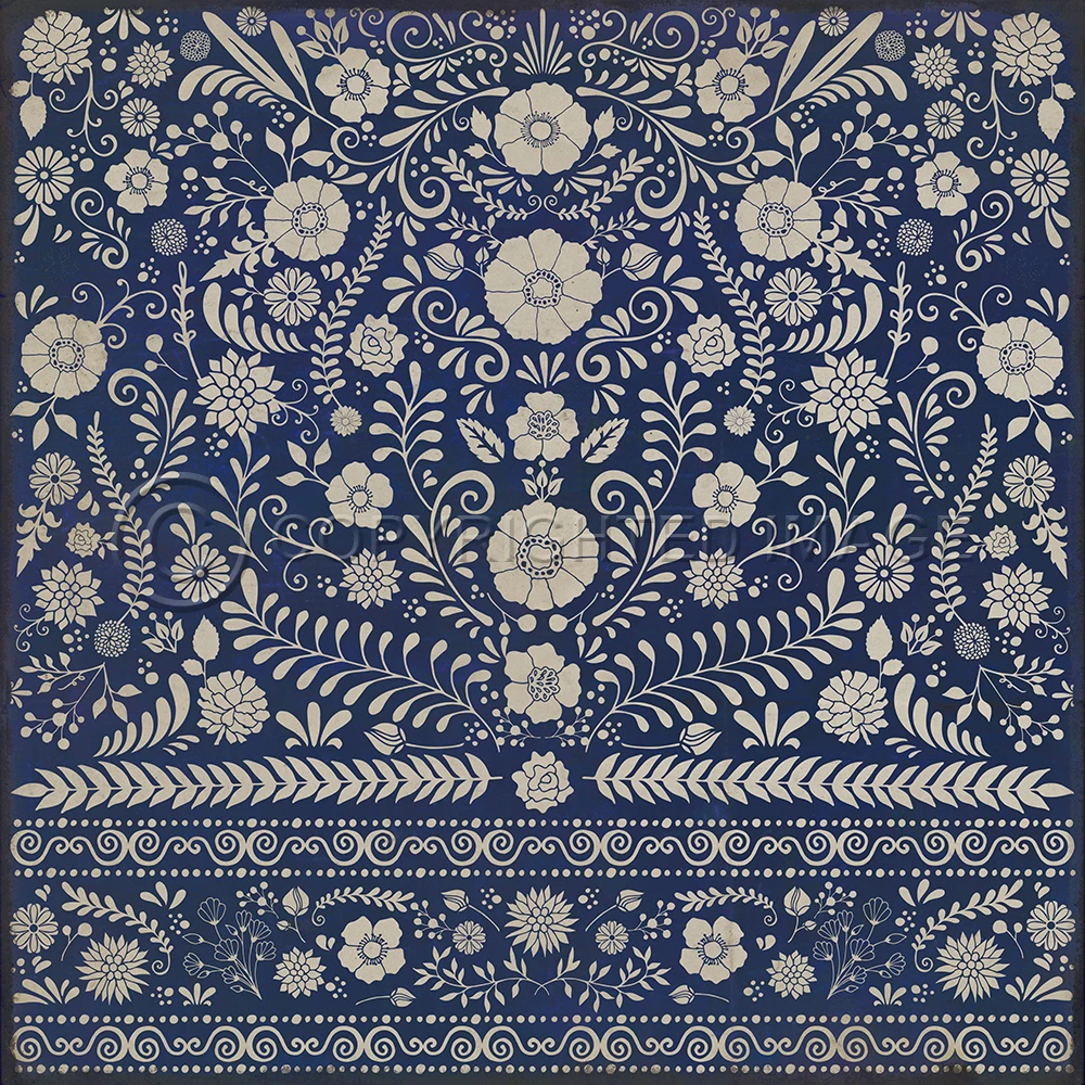 Pattern 36 Dickinson - vinyl floor cloth. This is the design for all square sizes. 