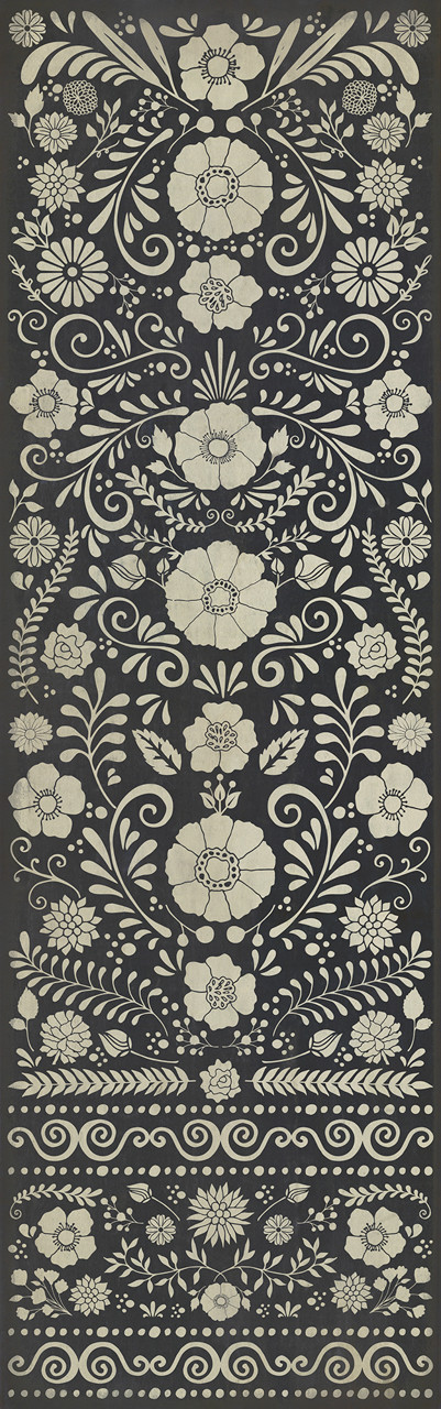 Pattern 36 Saboteur - vinyl floor cloth sizes 24x77, 30x96, 26x83, 36x115