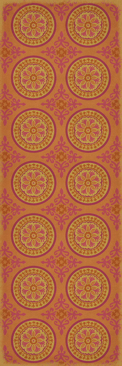 Pattern 43 Enlightenment - vinyl floor cloth sizes 24x77, 36x108
