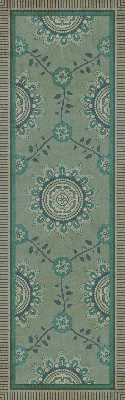 Pattern 44 Shisha - vinyl floor cloth sizes 24x77, 30x96, 26x83, 36x115