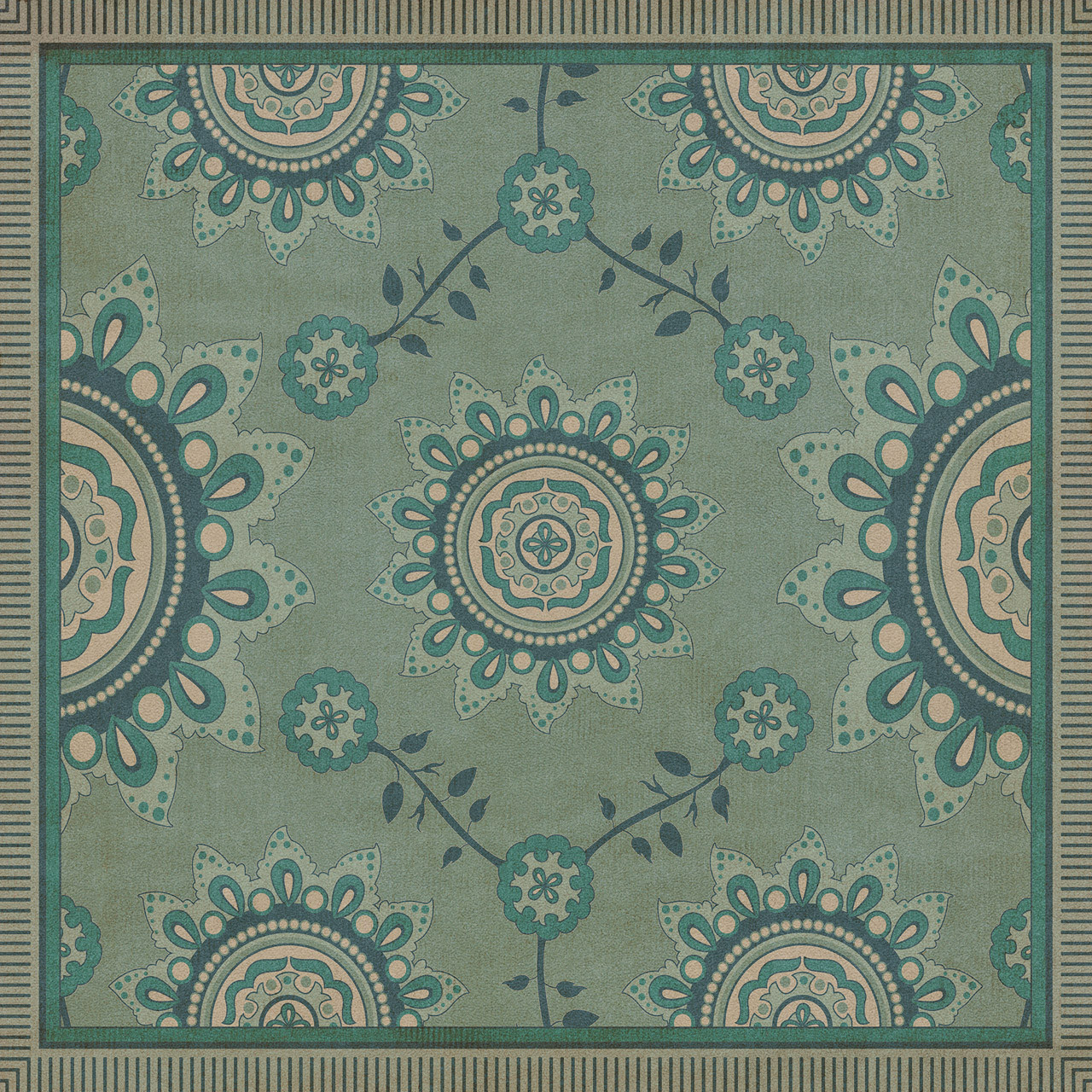 Pattern 44 Shisha - vinyl floor cloth, Image for all square sizes