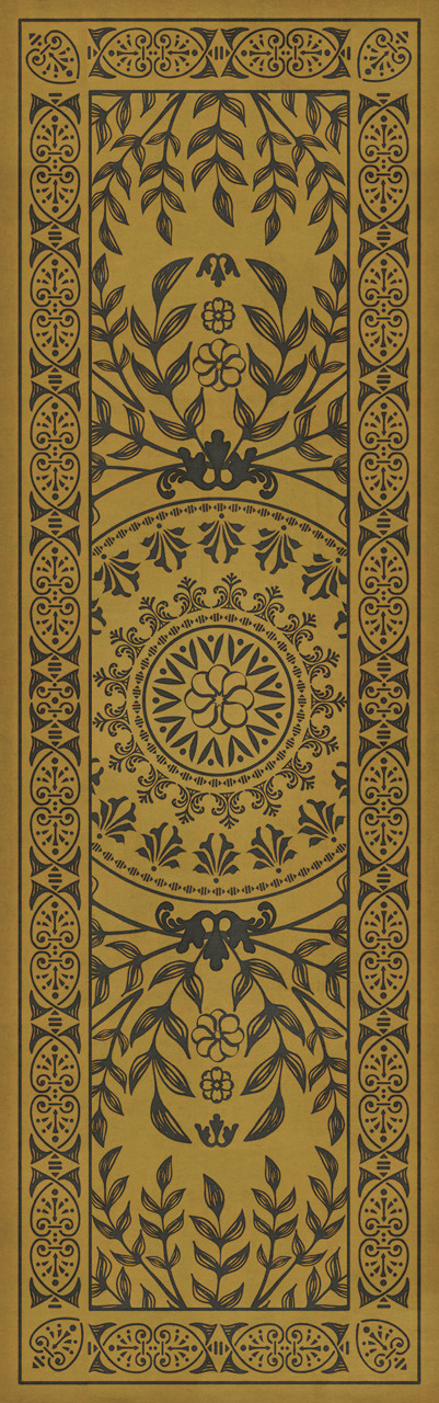 Pattern 40 Alhambra - vinyl floor cloth sizes 24x77, 30x96, 26x83, 36x115