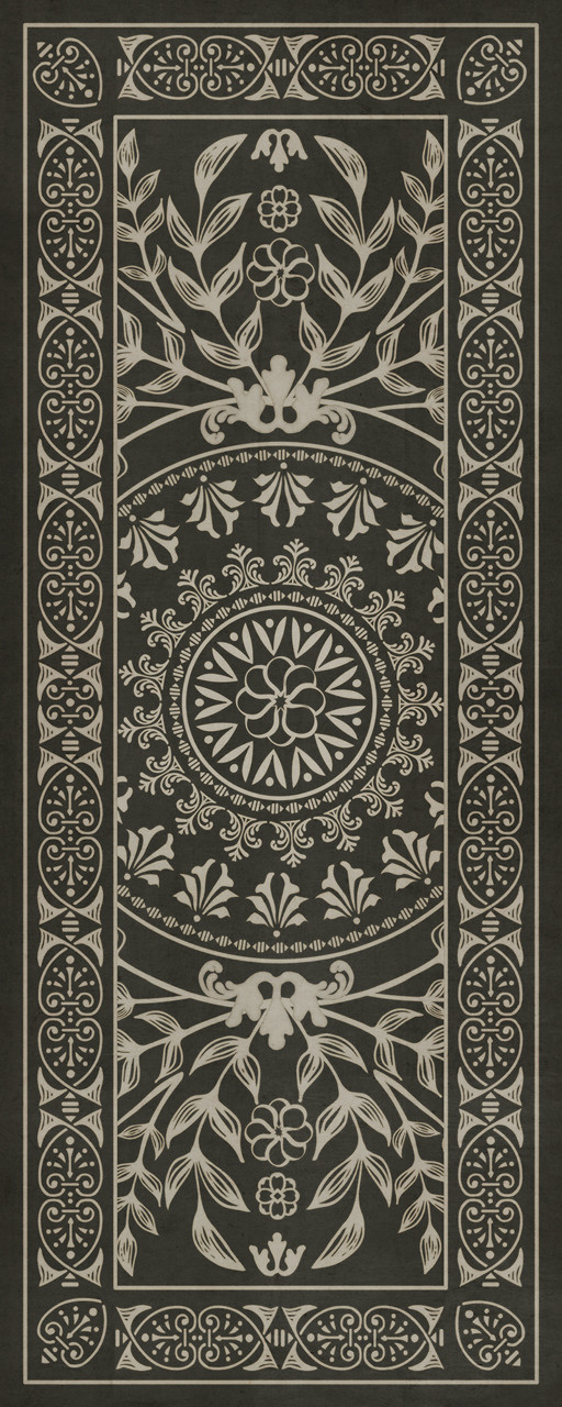 Pattern 40 Villa Lante - vinyl floor cloth sizes 30x75, 36x90