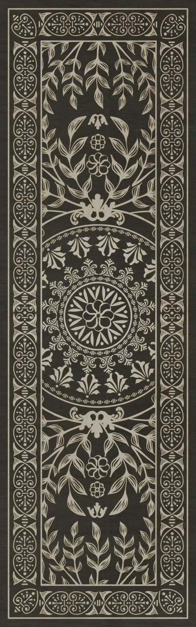 Pattern 40 Villa Lante - vinyl floor cloth 24x77, 30x96, 26x83, 36x115