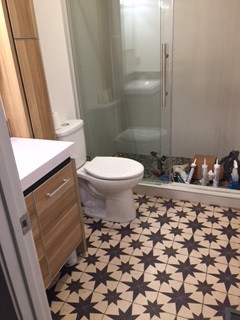 Pattern 20 Astraea (distressed) bathroom application