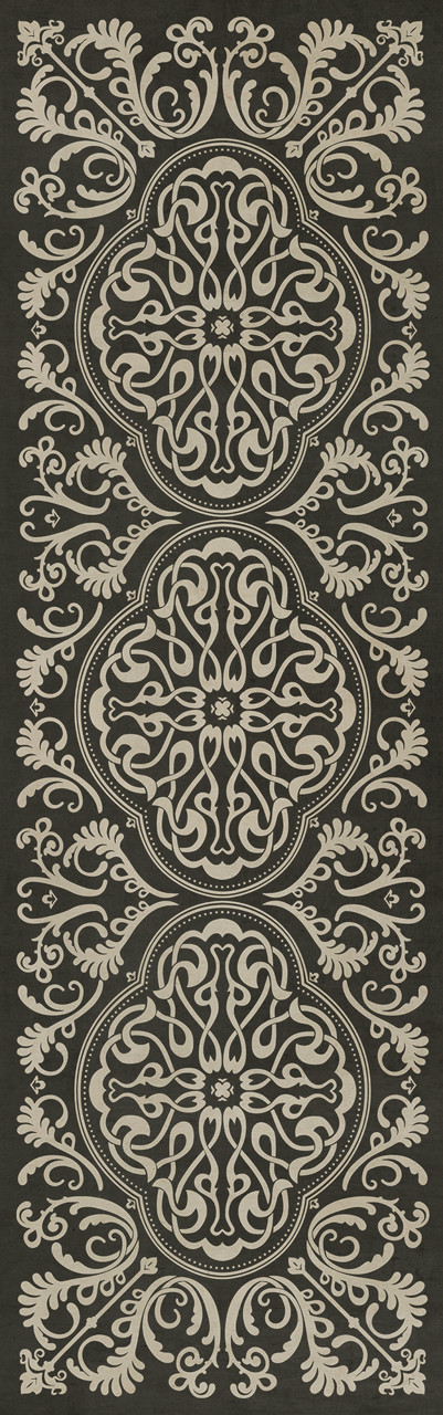 Pattern 39 Blackjack - vinyl floor cloth sizes 24x77, 30x96, 26x83, 36x115