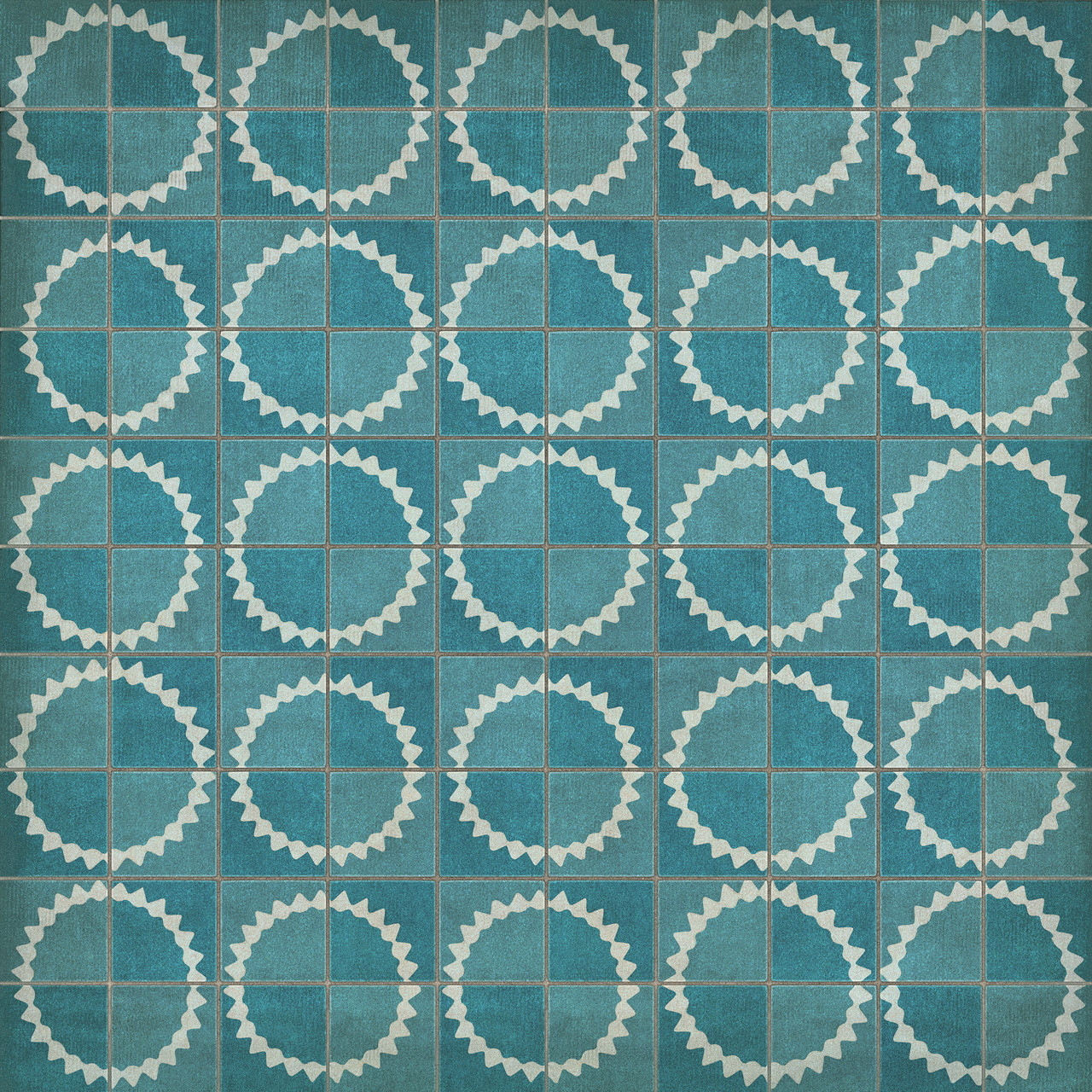 Pattern 46 Stellar - vinyl floor cloth sizes 60x60, 72x72, 84x84