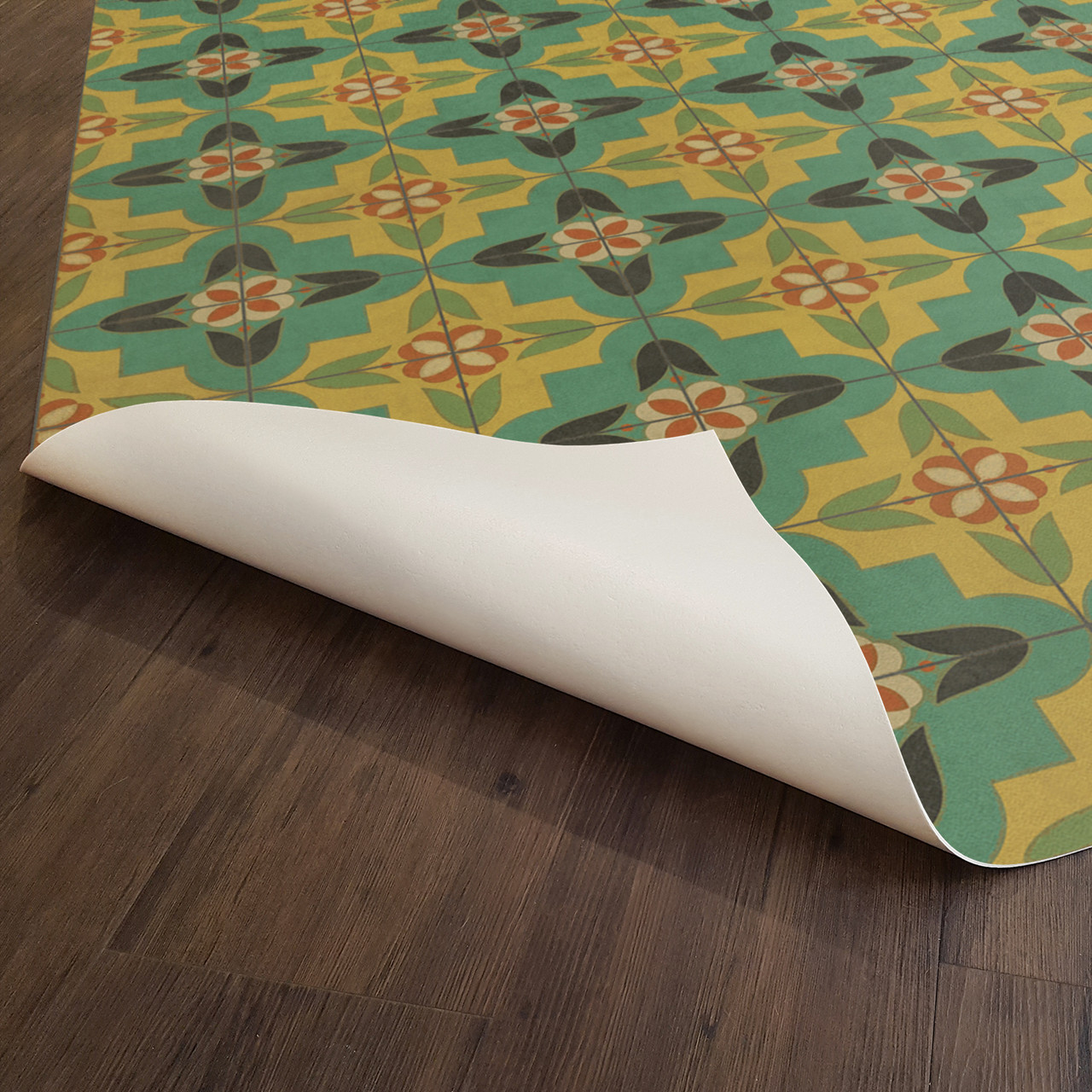 Pattern 33 Ballyhoo - vinyl floor cloth underside 