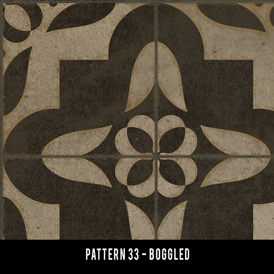 Pattern 33 Boggled - vinyl floor cloth swatch sample