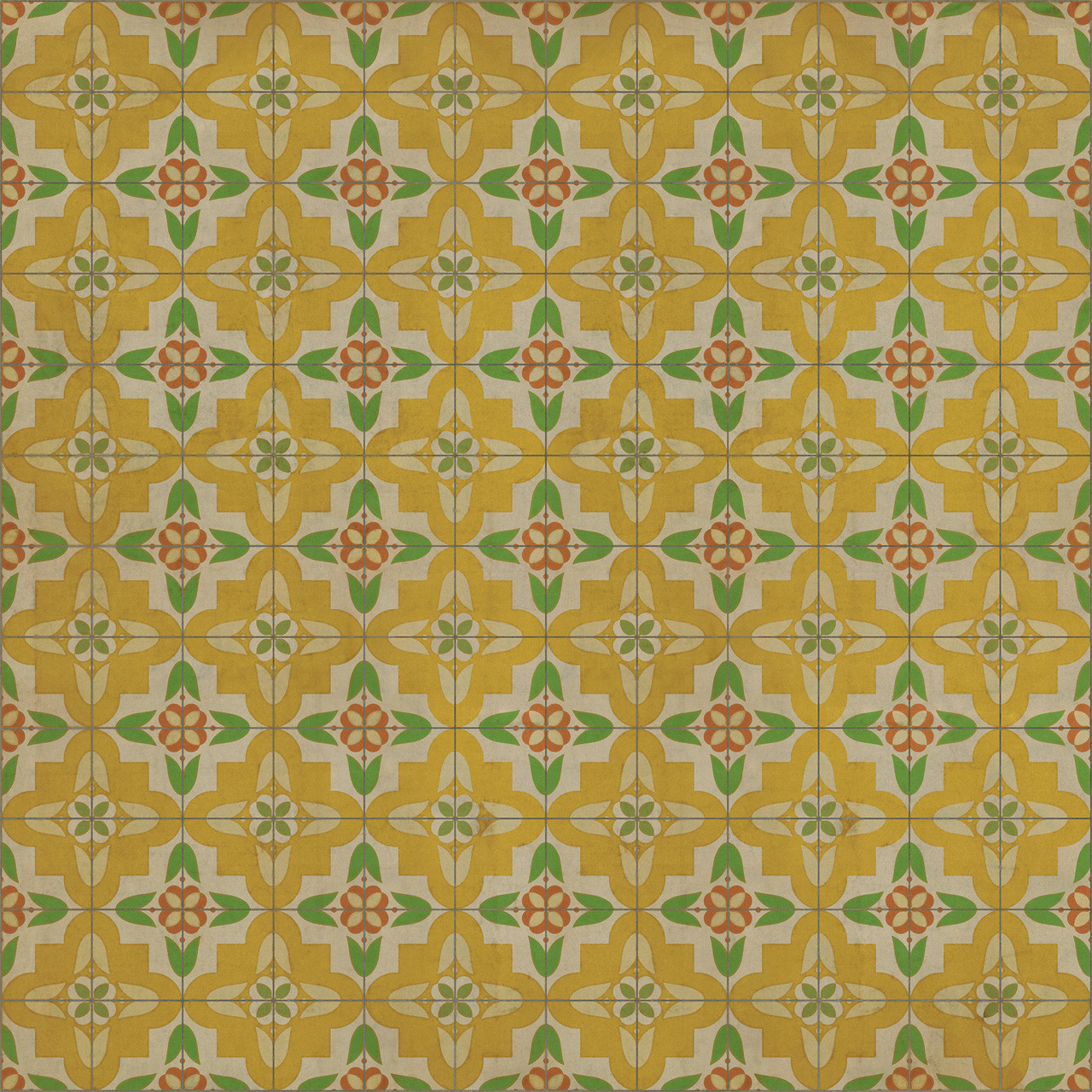 Pattern 33 Bright and Early - vinyl floor cloth sizes 96x96, 120x120