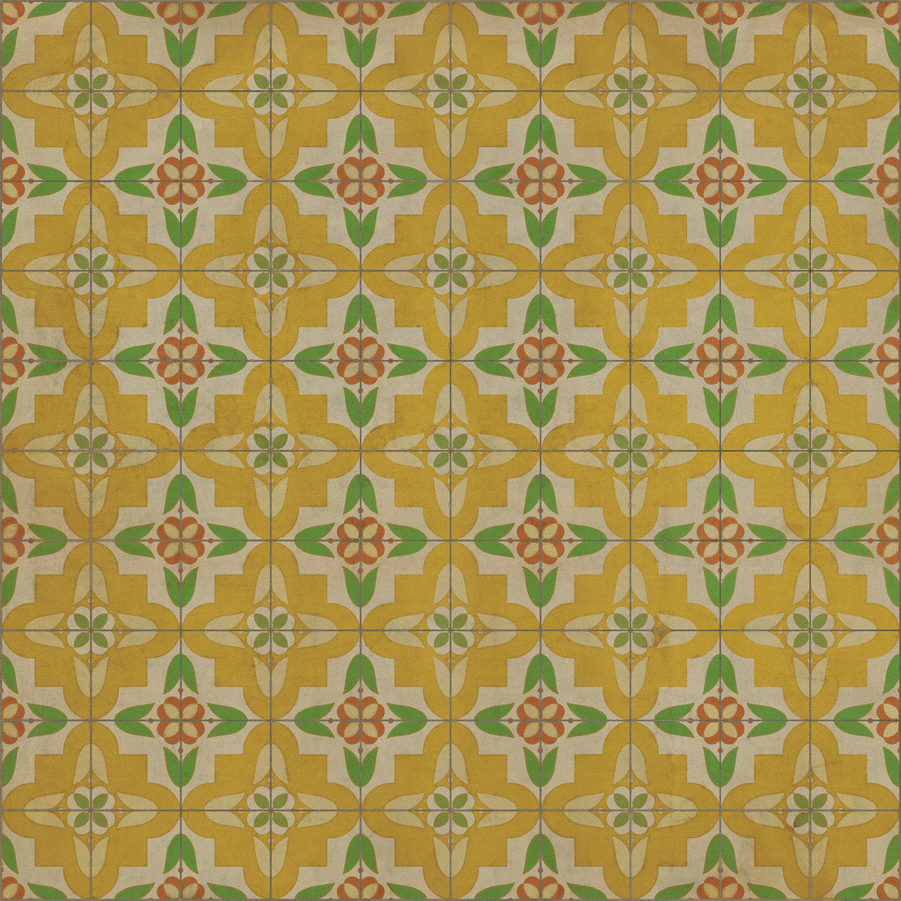 Pattern 33 Bright and Early - vinyl floor cloth sizes 60x60, 72x72, 84x84