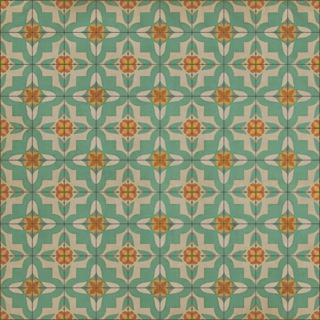 Pattern 33 Dutch - vinyl floor cloth sizes 60x60, 72x72, 84x84