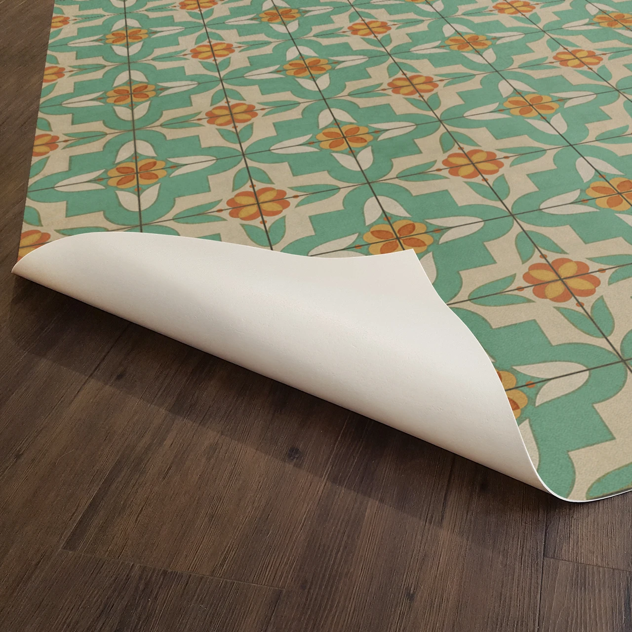 Pattern 33 Dutch - vinyl floor cloth underside 
