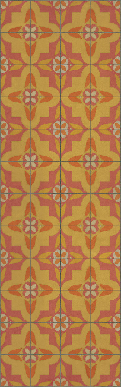 Pattern 33 Lollygagger - vinyl floor cloth sizes 24x77, 30x96, 26x83, 36x115