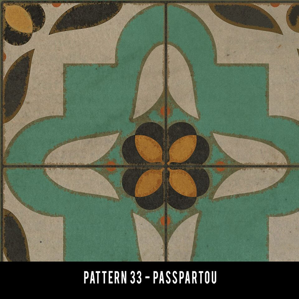 Pattern 33 Passpartou - vinyl floor cloth swatch sample