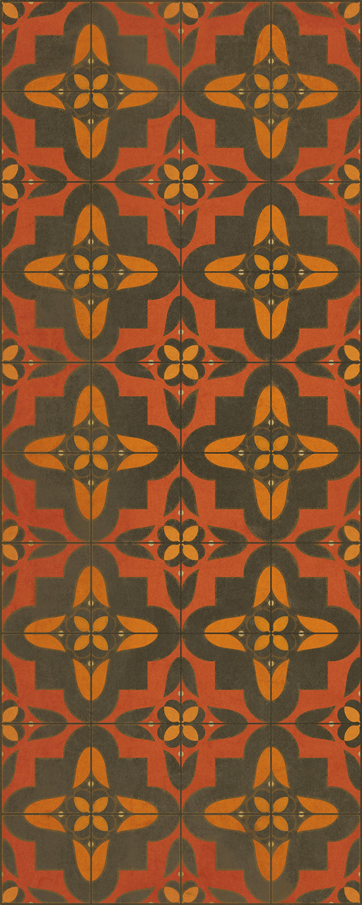 Pattern 33 The Red Baron - vinyl floor cloth sizes 30x75, 36x90