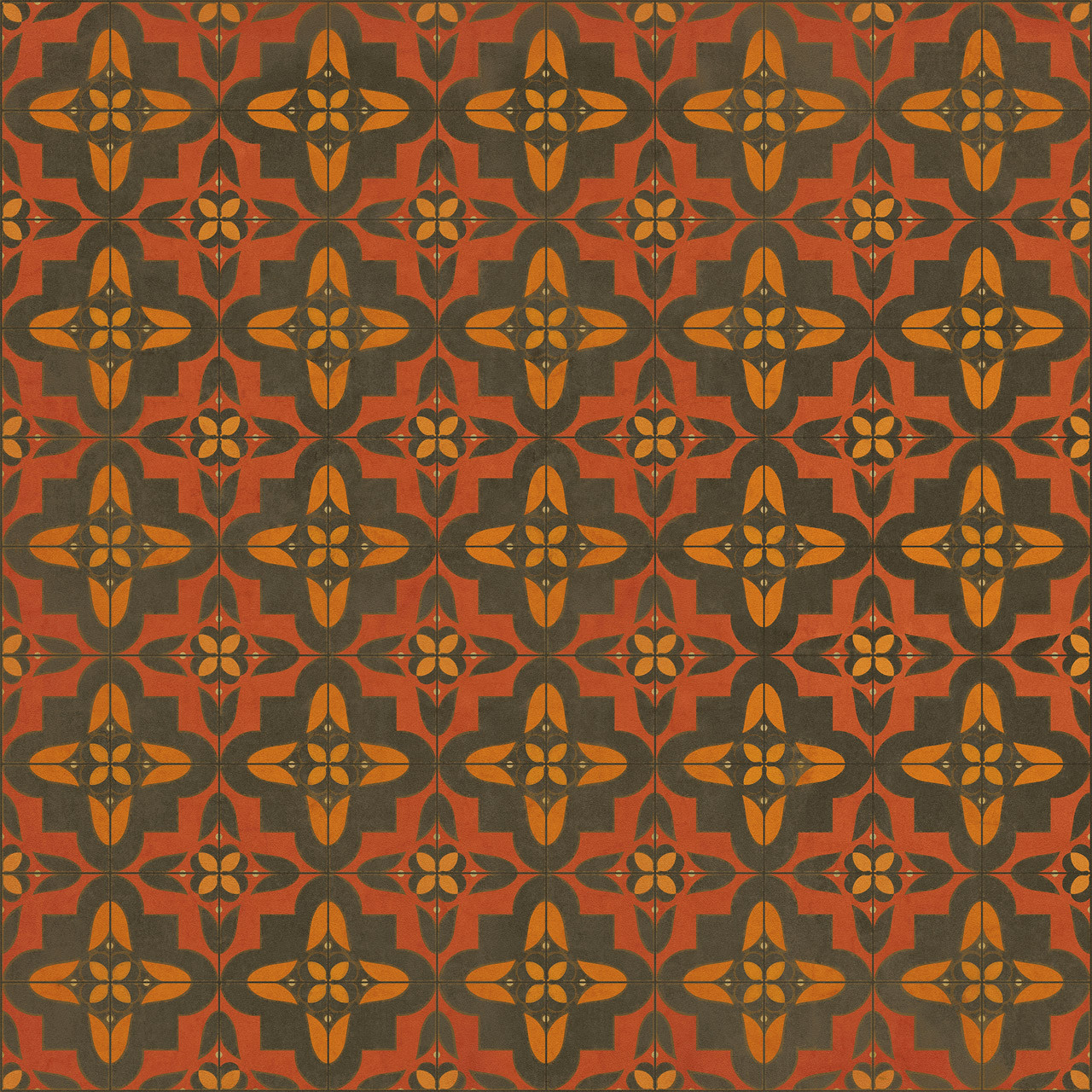 Pattern 33 The Red Baron - vinyl floor cloth sizes 60x60, 72x72, 84x84