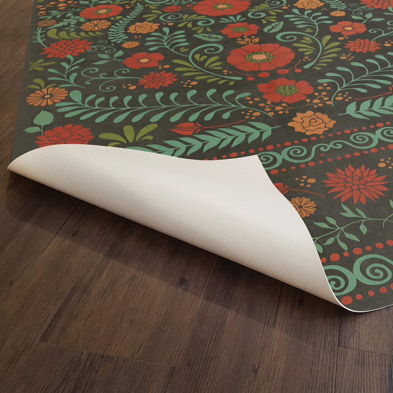 Pattern 36 A Garden to Walk In - vinyl floor cloth underside 