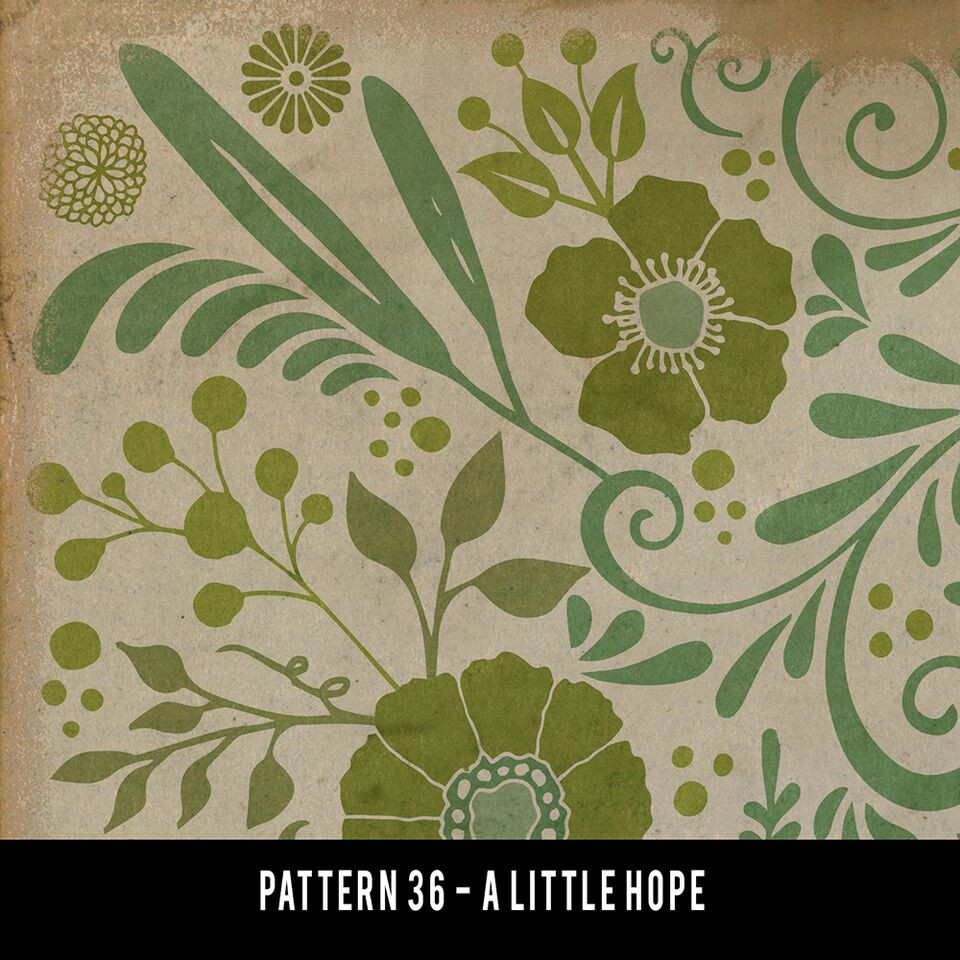Pattern 36 A Little Hope - vinyl floor cloth swatch sample