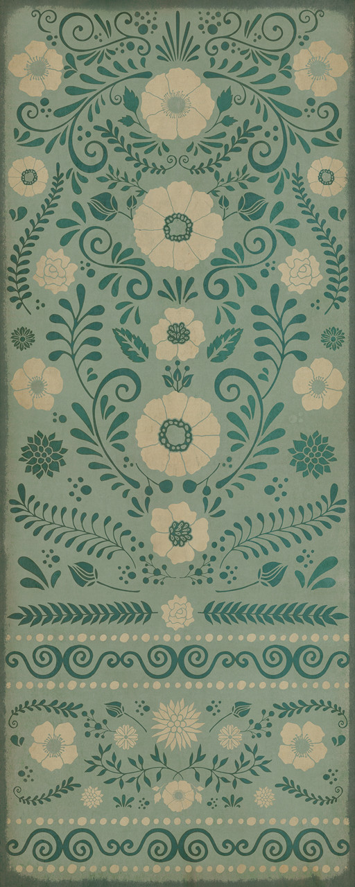 Pattern 36 Breathe - vinyl floor cloth sizes 30x75, 36x90