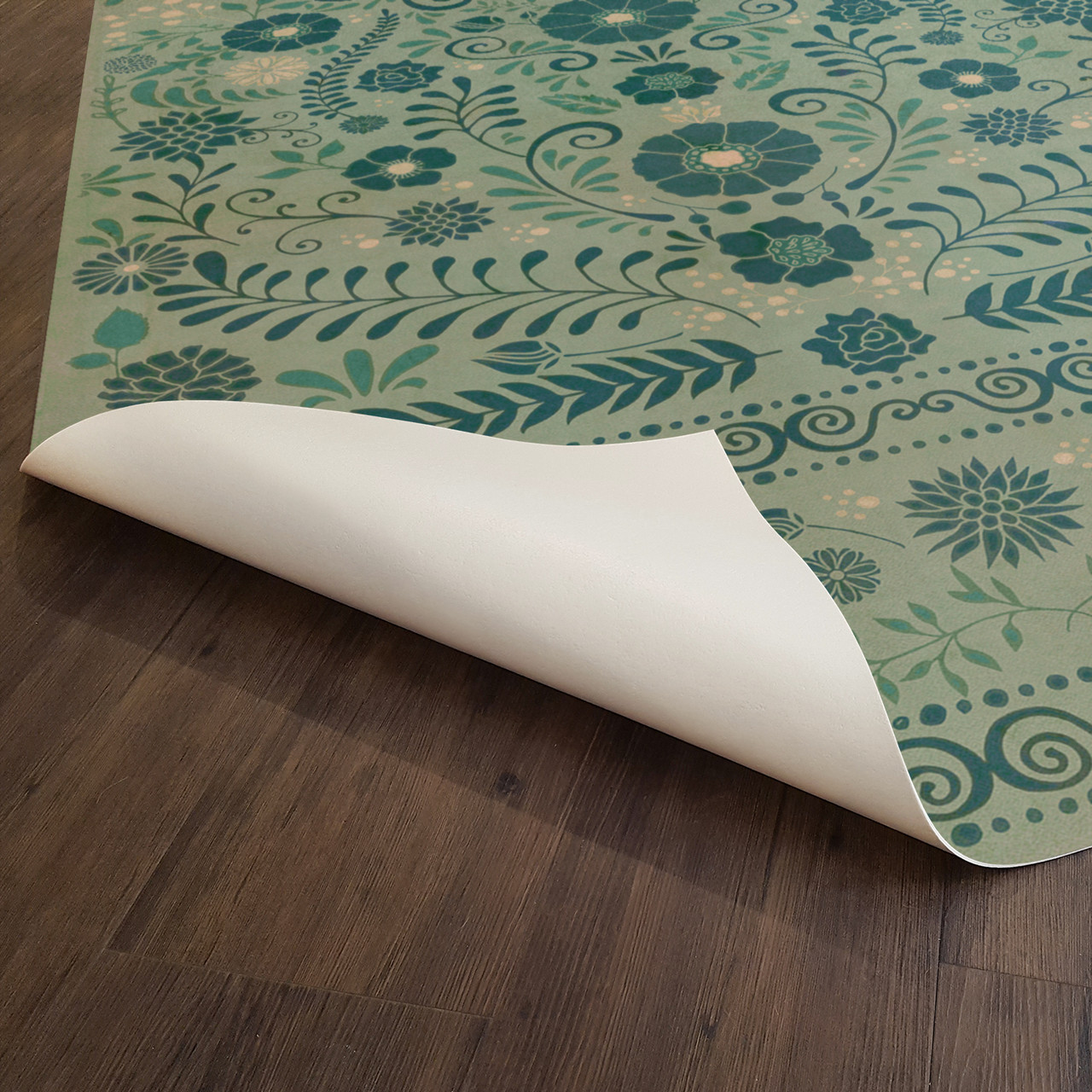 Pattern 36 Breathe - vinyl floor cloth underside 