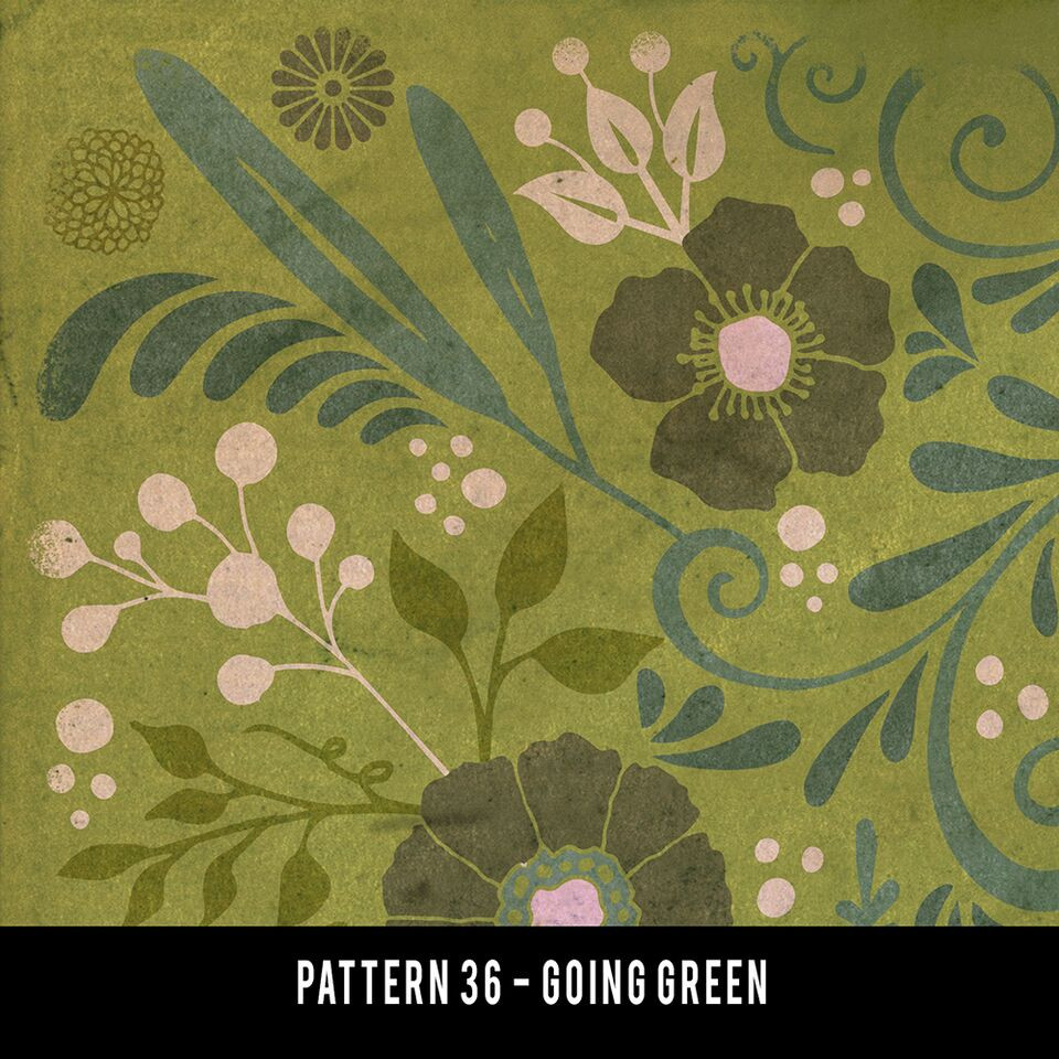 Pattern 36 Going Green - vinyl floor cloth swatch sample