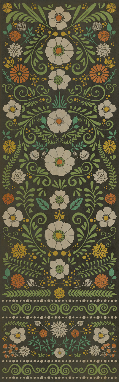 Pattern 36 The Arranger of Disorder - vinyl floor cloth sizes 24x77, 30x96, 26x83, 36x115