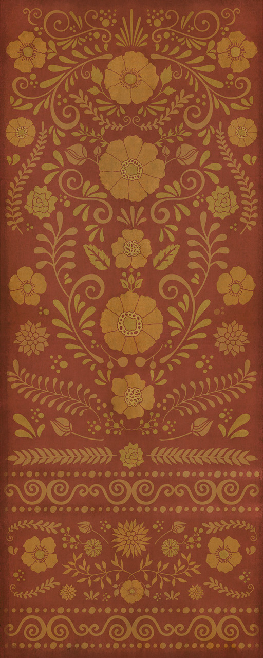 Pattern 36 The Red Carpet - vinyl floor cloth sizes 30x75, 36x90
