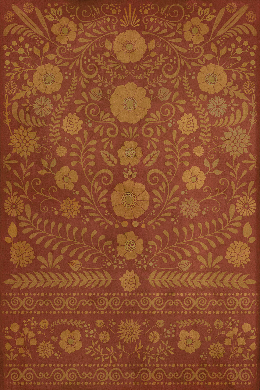 Pattern 36 The Red Carpet - vinyl floor cloth, Image for all rectangle sizes 