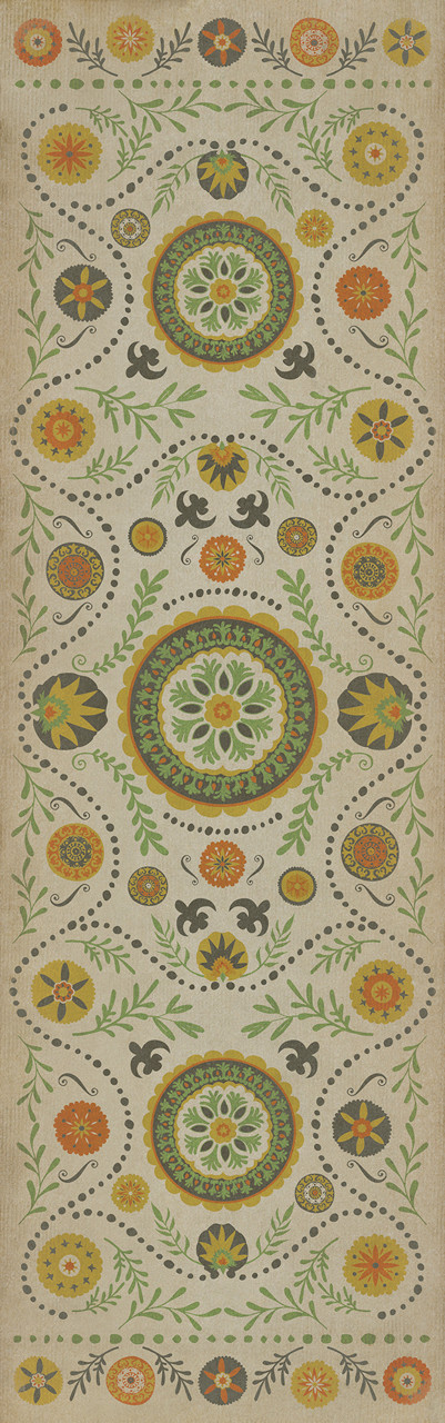Pattern 38 Autumn - vinyl floor cloth sizes 24x77, 30x96, 26x83, 36x115