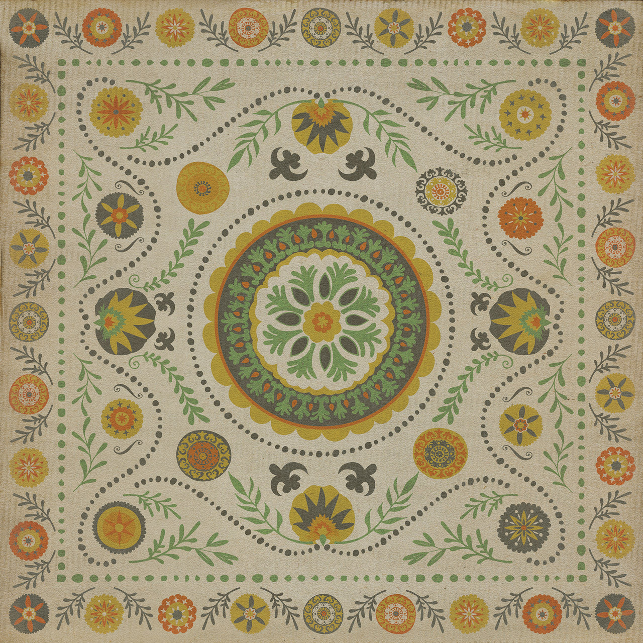 Pattern 38 Autumn - vinyl floor cloth, Image for all square sizes