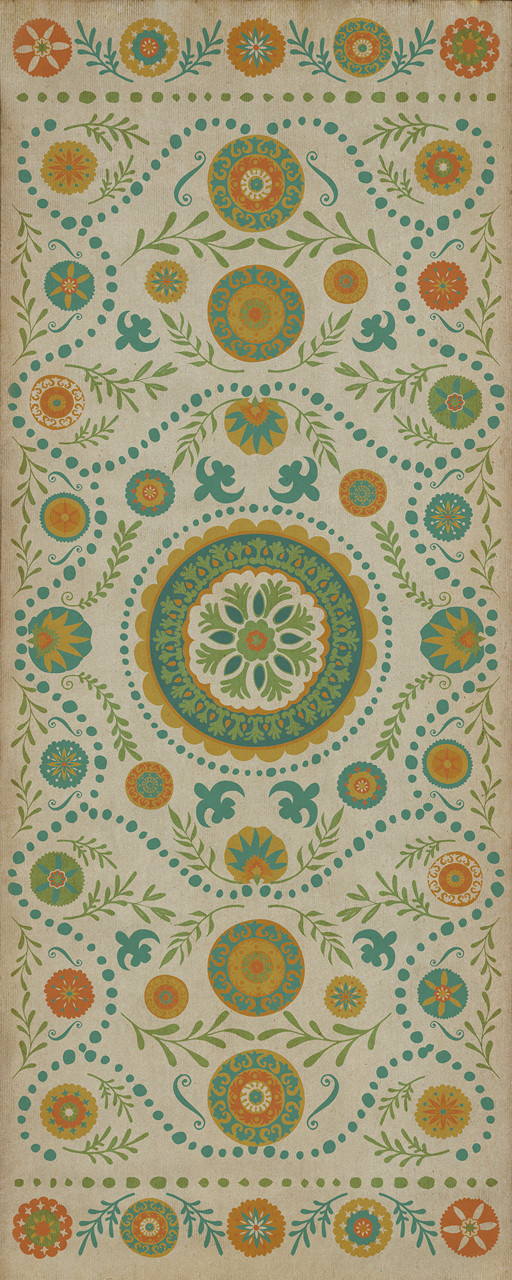 Pattern 38 Summer - vinyl floor cloth sizes 30x75, 36x90