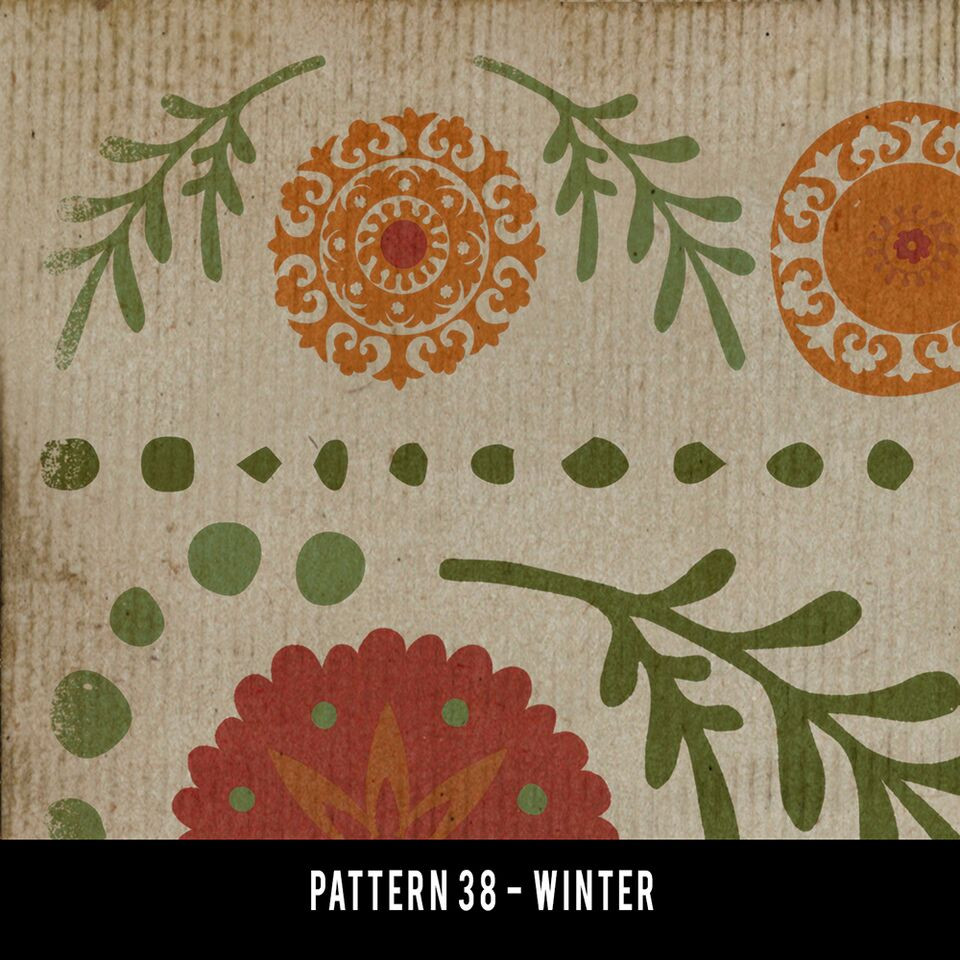 Pattern 38 Winter - vinyl floor cloth swatch sample