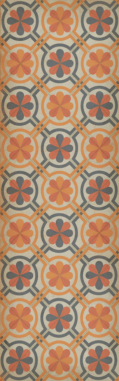 Pattern 19 Newton - vinyl floor cloth sizes 24x77, 30x96, 26x83, 36x115