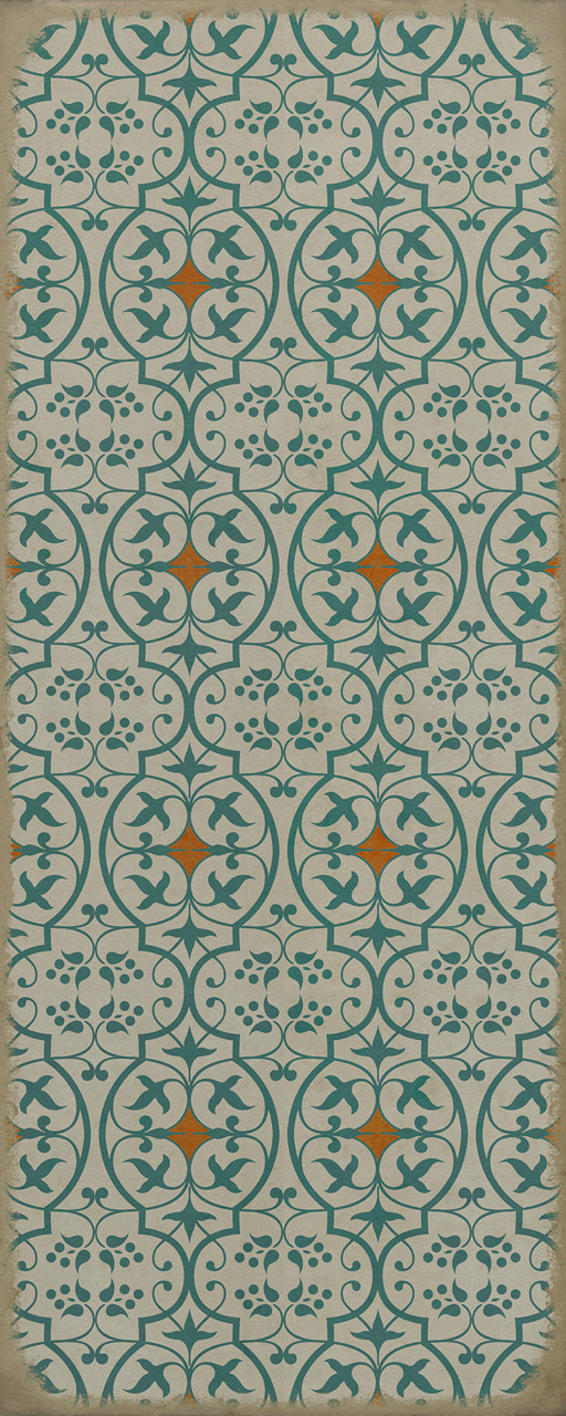 Pattern 51 And I Love Her - vinyl floor cloth sizes 30x75, 36x90