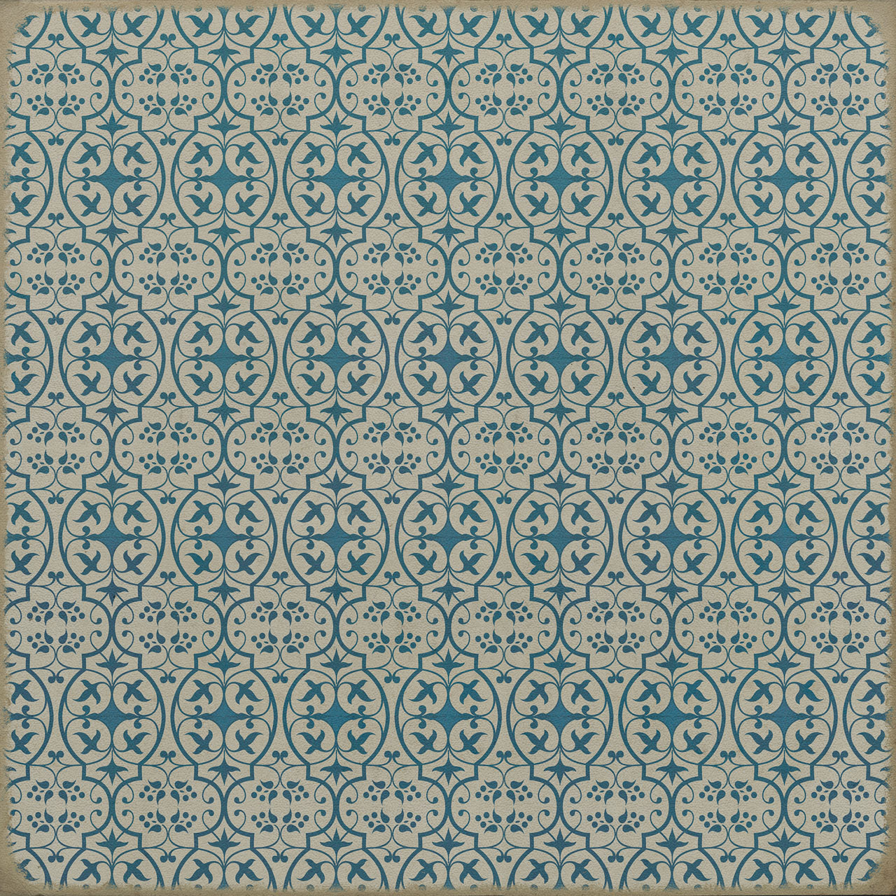 Pattern 51 China Cup - vinyl floor cloth sizes 36x36, 48x48