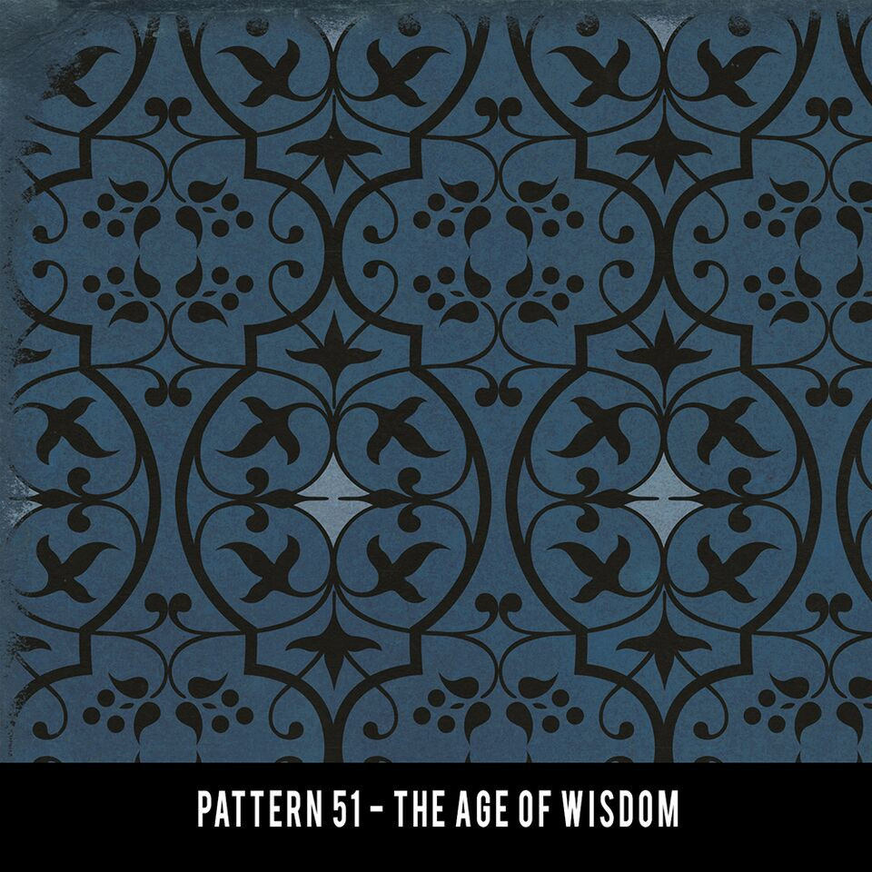 Pattern 51 The Age of Wisdom - vinyl floor cloth swatch sample