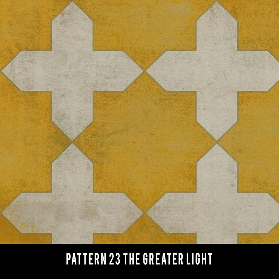 Pattern 23 The Greater Light - vinyl floor cloth swatch sample