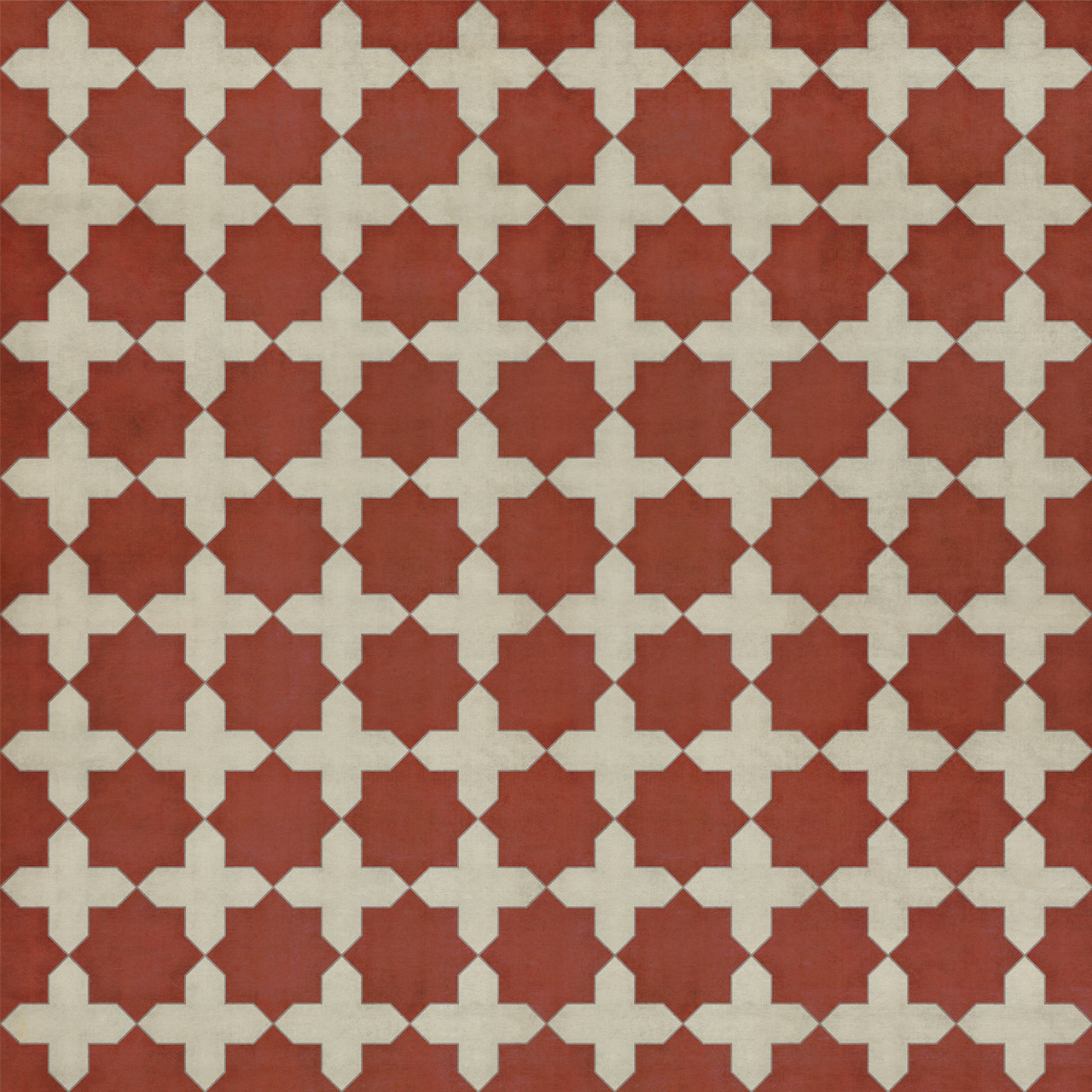 Pattern 23 Red Like Crimson - vinyl floor cloth sizes 96x96, 120x120