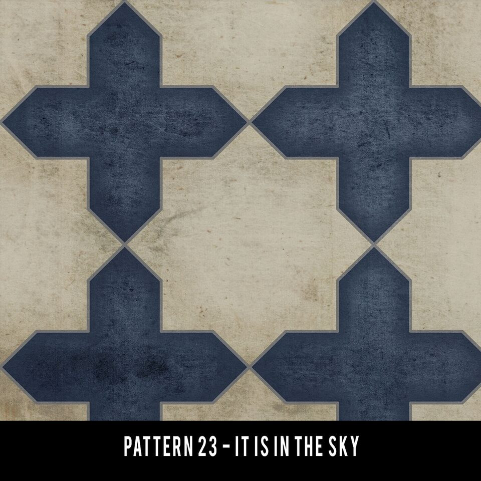 Pattern 23 It is in the Sky - vinyl floor cloth swatch sample
