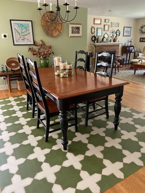 Pattern 23 Nor Any Green Thing - vinyl floor cloth custom size made for a Pura Vida customer