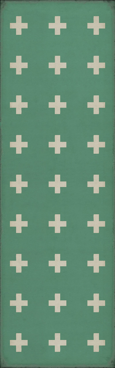 Pattern 24 Hydra - vinyl floor cloth sizes 24x77, 30x96, 26x83, 36x115