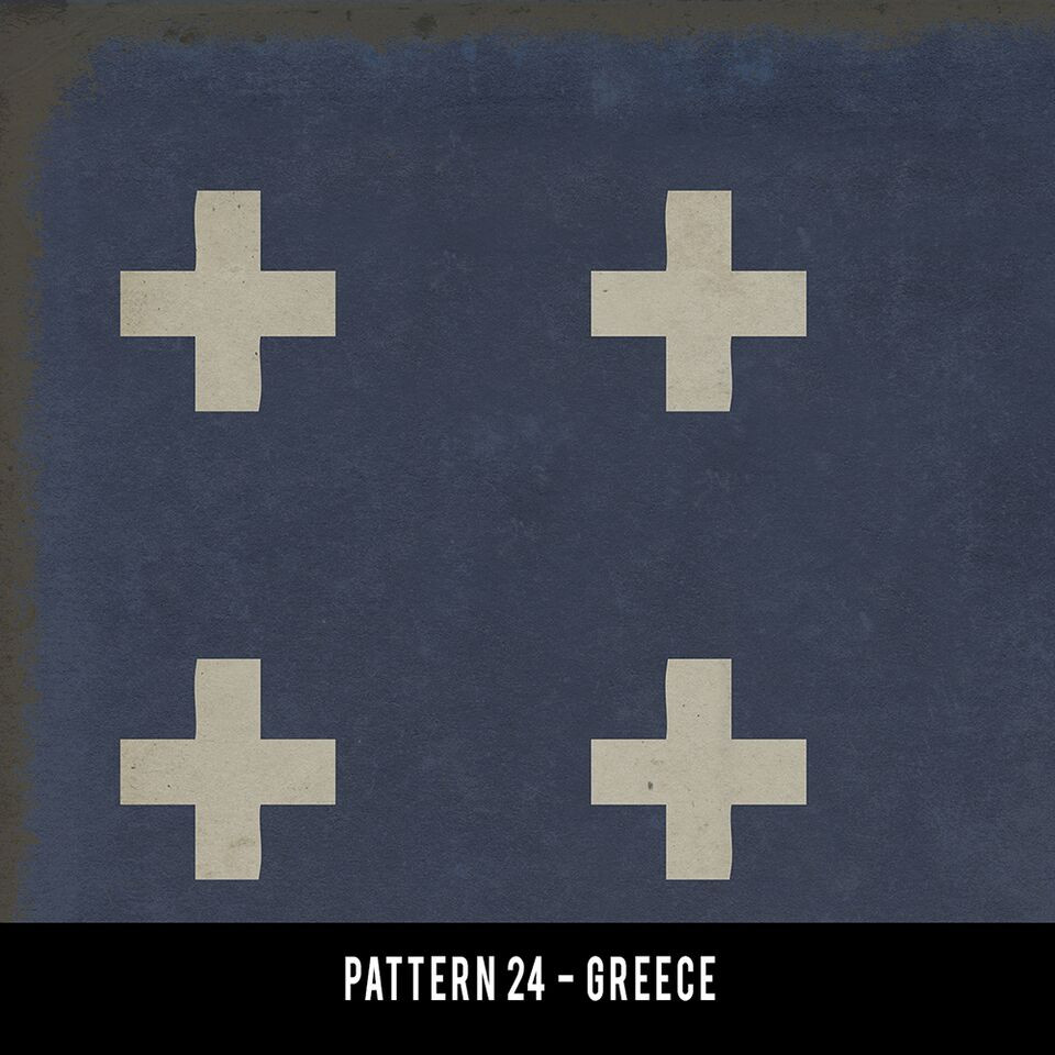 Pattern 24 Greece - vinyl floor cloth swatch sample