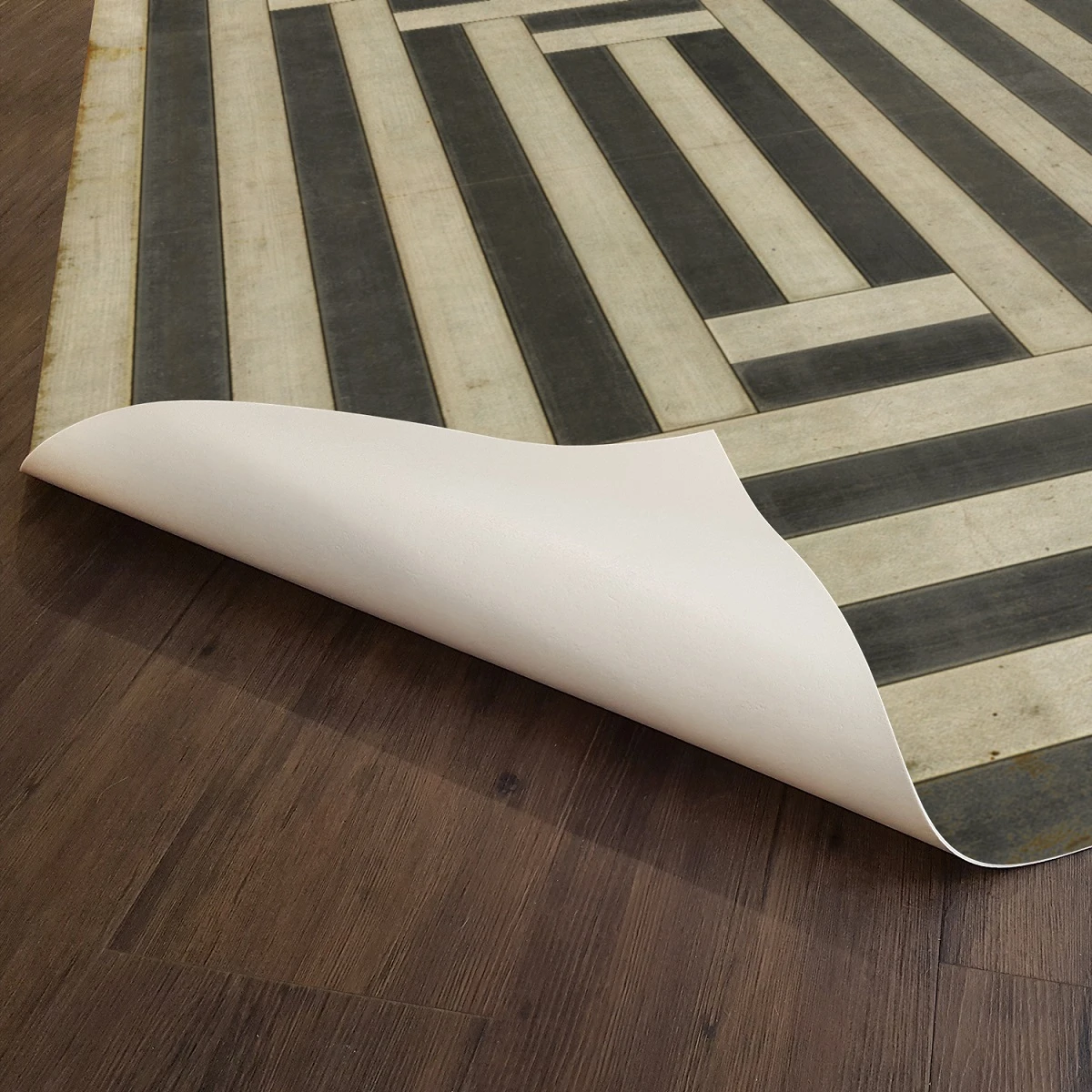 Pattern 30 Ming - vinyl floor cloth underside 