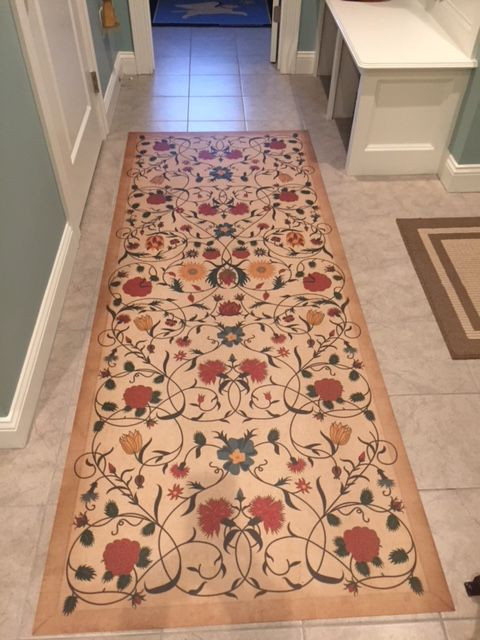 Pura Vida customer use of Abigail vinyl floor cloth used in a bathroom