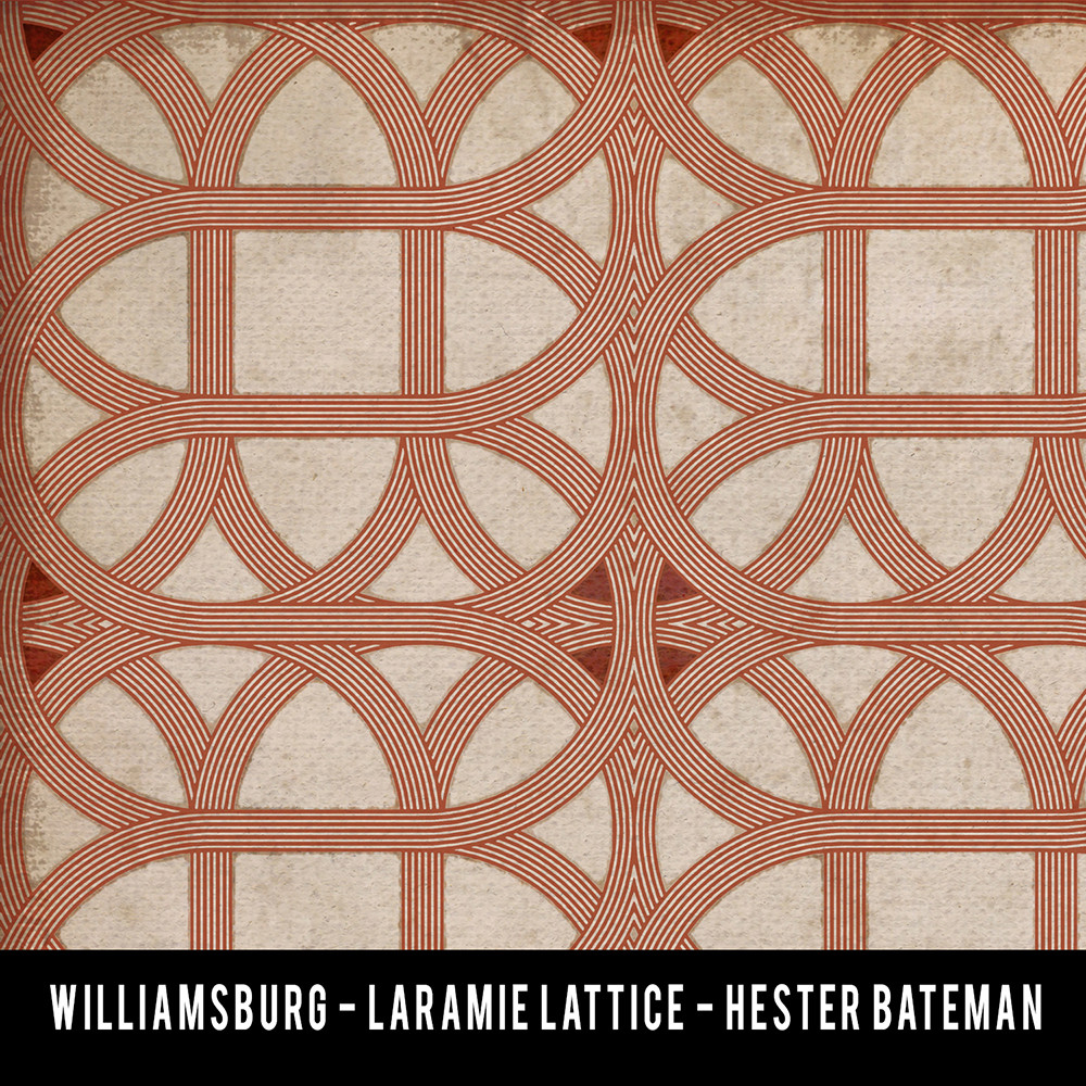 Williamsburg Laramie Lattice Hester Bateman - vinyl floor cloth swatch sample