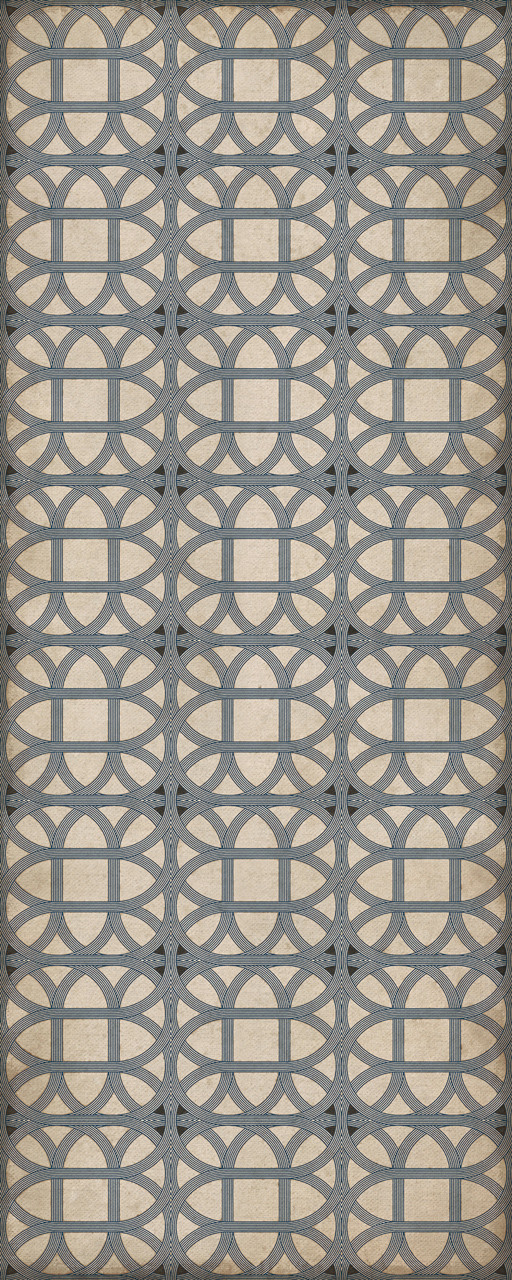 Williamsburg Laramie Lattice James Geddy - vinyl floor cloth size 36x90